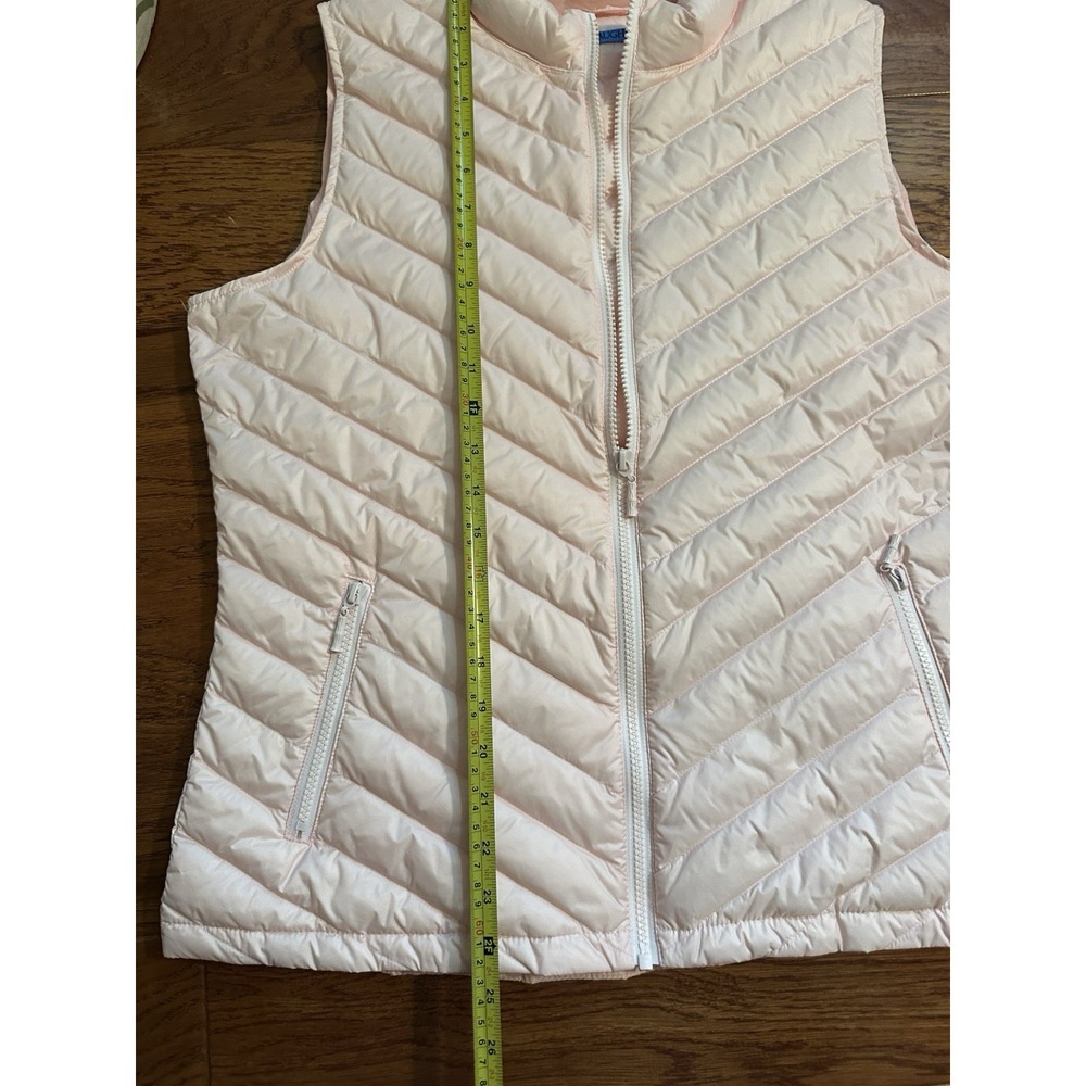 J.McLaughlin Womens Pink Goose Down Puffer Vest Size Large Full Zip Lightweight - Picture 6 of 11